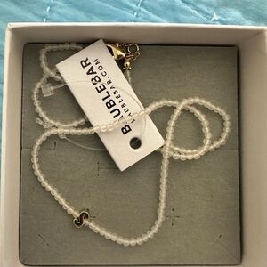 NWT BaubleBar Ivory Beaded Necklace with Gold Accent
